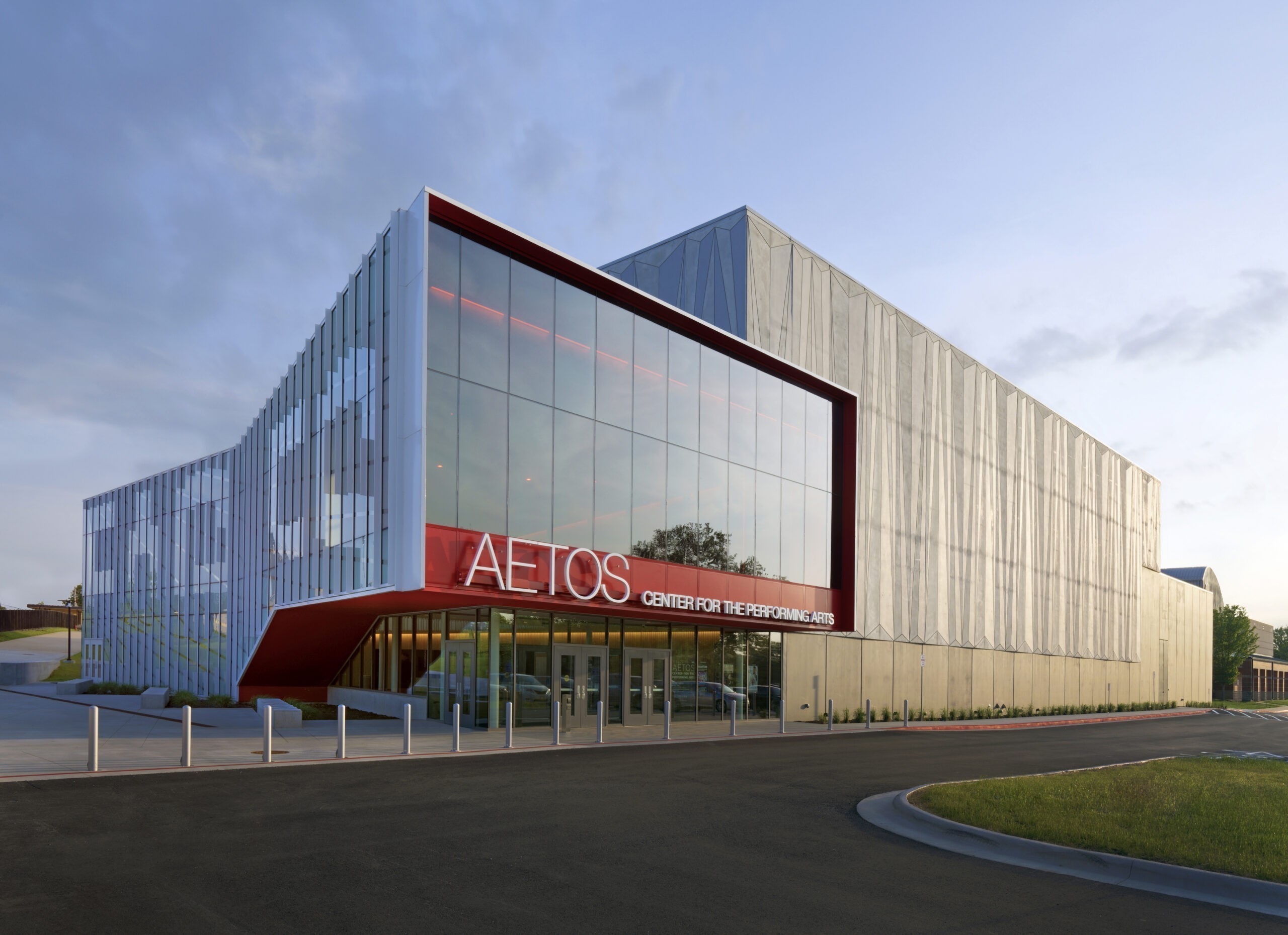 Nixa High School Aetos Center for the Performing Arts Custom Eagles Glass Panels